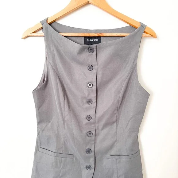 ALL THE WAYS Moxie Skirt Set Gray SMALL New With Tags Revolve Chic Classic - Picture 4 of 11